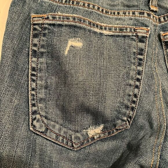 Rag and Bone Destroyed Heavily Distressed Ripped Kennedy Blue Denim Jeans - Picture 13 of 16